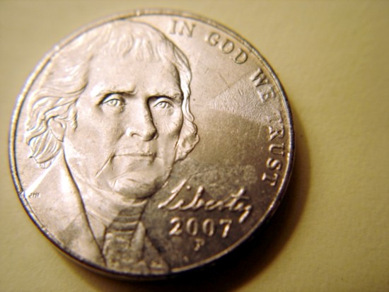 2007-P-Jefferson-Nickel,-Struck-Through-Grease
